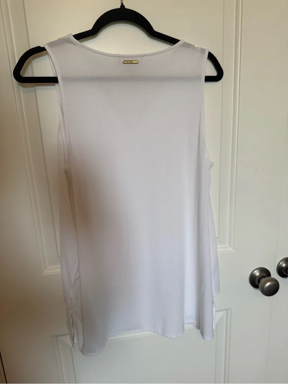 Michael Kors White V-Neck Layered Sleeveless Tank